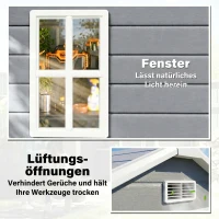 Outsunny Metalen Tuinschuur, afsluitbaar, Dubbele Deur, Raam, Aluminiumframe, 1,80 x 1,30 x 2,10 m, Grijs(m-6)