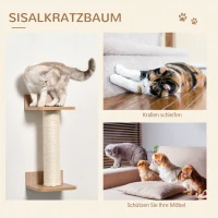 PawHut 4st. Klimmuur voor katten(m-6)