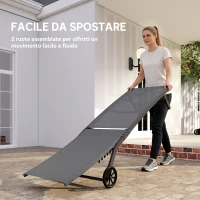 Outsunny Set 2 Lettini Prendisole con Schienale Reclinabile, in Alluminio e Tessuto Traspirante, 66x165x102 cm, Grigio Scuro(m-6)