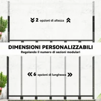 Outsunny Legnaia da 0.8m³ Regolabile con Telo Impermeabile e Catene in Acciaio, 235x31x116 cm, Nero(m-6)
