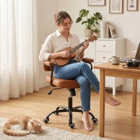 Vinsetto bureaustoel met wielen, draaistoel, bureaustoel, tuimelfunctie, bruin(m-8)