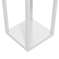HOMCOM Vloerlamp met 3-laags rek, voetschakelaar, USB-poorten, MDF, wit(m-10)