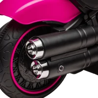 HOMCOM Moto Elettrica per Bambini 18-36 Mesi con Rotelle e Fanale, 76x42x57 cm, Rosa e Nero(m-9)
