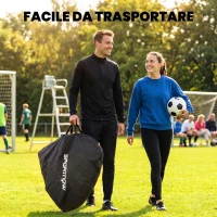 SPORTNOW Porta da Calcio Pop-Up Pieghevole con Borsa di Trasporto, Giallo(m-6)