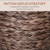 PawHut Waterhyacint kattenmand met kussen, kattenbed, huisdierbed, 50 cm x 42 cm x 60 cm, bruin+beige(m-5)