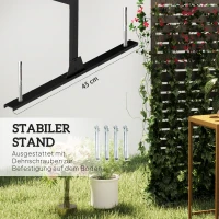 Outsunny Buitenruimteverdeler van Metaal, Lamellenontwerp, Decoratieve Scheidingswand voor Terras, Tuin, Balkon, Zwart(m-5)