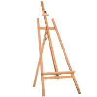 HOMCOM Cavalletto per Pittura Treppiede con Supporto per Tela Regolabile in Legno di Faggio, 65x68x174-230 cm(m-1)