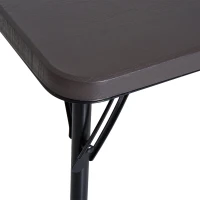 Outsunny Mesa de Camping Plegable y Portátil tipo Mesa Buffet Auxiliar Ligera y Multiusos con Asas PP 86x86x71.5cm (LxANxAL)(m-9)