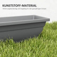 Outsunny 5-delige Set Bloempotten, Plantenbakken van Kunststof voor Terras, Tuin, Balkon, 59 x 21 x 16 cm, Grijs(m-6)