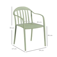 Outsunny 4-delige Set Tuinstoelen Weerbestendig met Armleuning en Rugleuning tot 120 kg Belastbaar(m-3)