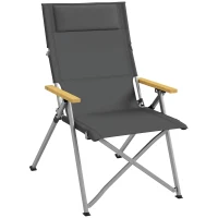 Outsunny Campingstoel Klapstoel Buitenstoel, weerbestendig, incl. Draagtas, 74 x 59,5 x 98 cm, Grijs(m-11)