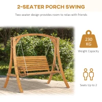 Outsunny 2 Seater Garden Swing Seat Swing Chair, Outdoor Wooden Swing Bench Seat(m-4)