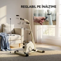 SPORTNOW Bicicletă pentru reabilitarea brațelor și picioarelor, cu înălțime și rezistență reglabilă, display LCD, albă(m-5)