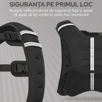 HOMCOM Vestă cu greutăți 8kg, respirabilă, cu buzunar pentru depozitare și bretele, din material Oxford, 40x35 cm, neagră(m-7)