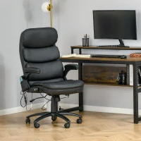 Vinsetto Fauteuil de bureau massant fauteuil bureau ergonomique grand confort hauteur réglable dossier inclinable télécommande filaire pivotante 360° noir(m-10)