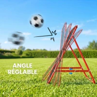 HOMCOM Filet de rebond en métal angle réglable et 20 cordes élastiques pour entraînement de football, tennis, handball 96x80x96(m-5)