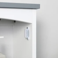 kleankin Mobile Pensile Bagno a un'Anta con Mensola Regolabile, 41x18.5x52cm, Bianco e Grigio(m-9)