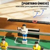 HOMCOM Futbolín con Soporte para Niños de +7 Años con 2 Bolas Marcadores 22 Jugadores para Familias 118x104x69 cm Negro(m-4)