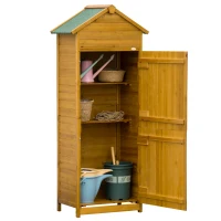Outsunny Huisdiertrap Hondentrap, 3 treden, grenenhout, 46 cm x 54 cm x 42,5 cm, Bruin + Zwart(m-11)