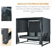 Outsunny Hollywood-schommel met Peogola, tuinschommel met kussen, donkergrijs(m-5)
