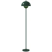 HOMCOM Vloerlamp, Ronde Kap, Voetenschakelaar, Lange Kabel, Elegante Uiterlijk, Staal, Groen(m-10)