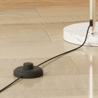 HOMCOM Vloerlamp met gebogen kap, voetschakelaar, marmeren voet en kunststof lampenkap, wit(m-12)