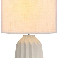 HOMCOM Tafellamp met linnen lampenkap, tuimelschakelaar, nachtlamp / bureaulamp, 22 x 22 x 39 cm, beige(m-13)