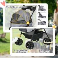 PawHut opvouwbare hondenbuggy grijs 67 x 45 x 96 cm(m-6)