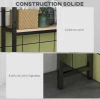 kleankin Étagère de toilettes meuble de salle de bain dessus toilette WC avec placard 2 portes et étagère ouverte(m-7)