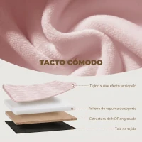 HOMCOM Puff Almacenaje Banco Almacenaje Plegable 72 L 76x38x35 cm Tapizado en Terciopelo Baúl de Almacenamiento Rosa(m-6)