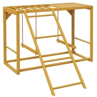 PawHut Kippenspeeltoestel met Schommels en Ladder, voor 3-4 Kippen, Kippenklimtoestel van Hout(m-11)