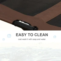 PawHut Large Raised Dog Bed Cat Elevated Lifted Cooling Portable Camping Basket Outdoor Indoor Mesh Pet Cot Metal Frame Brown(m-5)