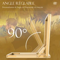 Vinsetto Chevalet de table en bois pour formats A2, chevalet de table réglable en bois de hêtre, 75,8x51,4x51cm, bois naturel(m-5)
