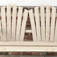 Outsunny Panchina da Giardino in Legno Stile Country con Braccioli a Ruota, 108x66x95cm, Legno Naturale(m-9)