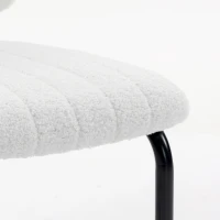 HOMCOM Eetkamerstoelen set van 2 met modern sledeframe, hoge rugleuning en teddylook, voor keuken of eettafel, crème(m-13)