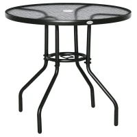 Outsunny Balkontafel tuin bijzettafel tuinmeubelen terrastafel met parasolgat(m-10)