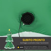 Outsunny Albero di Natale Gonfiabile con Babbo Natale e Luci LED, Gonfiatore Incluso, 162x125x247cm(m-4)
