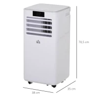HOMCOM Mobiele airconditioner airconditioner 4 modi afstandsbediening 24u timer ABS wit(m-3)