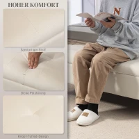 HOMCOM Zitbank met Opbergruimte, Belastbaar tot 120kg, 120x44x44,5cm, Beige(m-4)