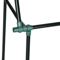 Outsunny latwerk, set van 3 stuks, plantenhouder, steunpalen voor tuinplanten, tomatenkooi voor klimplanten, staal, groen, 38 x 38 x 182 cm(m-8)