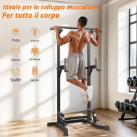Power Tower Stazione per trazioni, 10‑in‑1 allenamento total body, schienale ispessito & allargato, 105x87x220 cm, Nero(m-1)