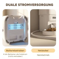 PawHut Automatische Kattenvoerautomaat met Timer, Portiecontrole en 2 Roestvrijstalen Bakken(m-6)