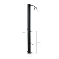 Outsunny Douche solaire extérieure 35L douche de jardin plage piscine solaire avec pommeau et robinet thermomètre(m-3)