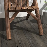 Outsunny Tuinstoel, Outdoor Hoge Rugleuning, tot 113 kg, weerbestendig, Grenenhout, Bruin(m-9)