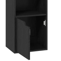 HOMCOM Boekenkast met 6 vakken, lade en verstelbaar schap, vrijstaande opbergkast, 30 x 24 x 158 cm, zwart(m-11)