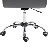 Vinsetto Poltrona Sedia da Ufficio Design Moderno Altezza Regolabile Imbottita, Pelle PU Cotone PP, Grigio, 64 x 57 x 91-101 cm(m-6)
