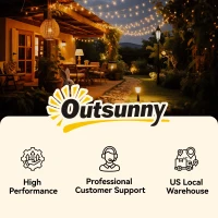 Outsunny 85 cm Outdoor Fontein, 4-Verdiepingen Sierfontein, Kunstmatige Waterval met LED-verlichting en Pomp, Grijs(m-9)