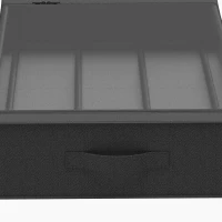 HOMCOM Caja de Almacenamiento Bajo Cama con Ruedas Pack de 2 40 L con Cremallera 78x44x16 cm Negro(m-8)