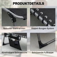 Outsunny opvouwbaar ligbed tuin ligbed met kussen tuin 5-traps verstelbare rugleuning staal Oxford stof zwart 188 x 57 x 30 cm(m-6)