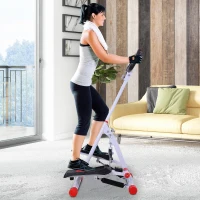 Stepper met handgrepen sidestepper hometrainer inklapbaar LCD-display staal(m-2)